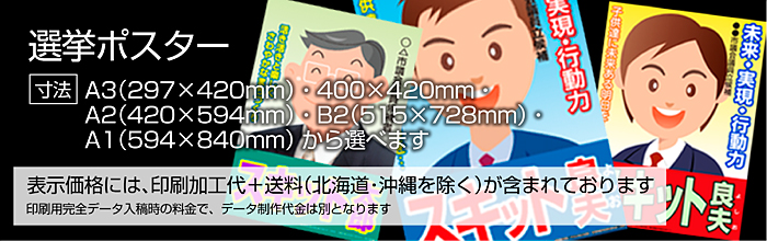 政治活動B2ポスター2日印刷